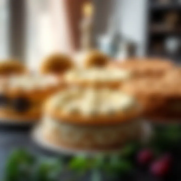 An elegant display of traditional Nisan cakes showcasing intricate designs