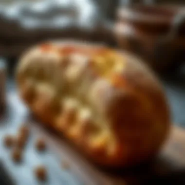 Freshly baked chickpea bread with a golden crust