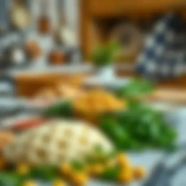 Ingredients for chickpea bread laid out on a kitchen counter