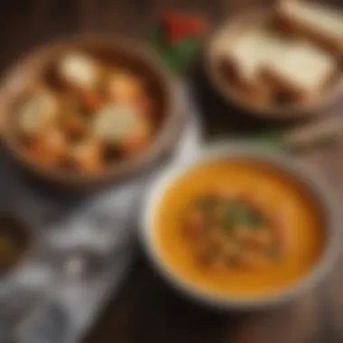Chickpea Soup Served with Bread Chickpea soup served in a rustic bowl with a side of bread