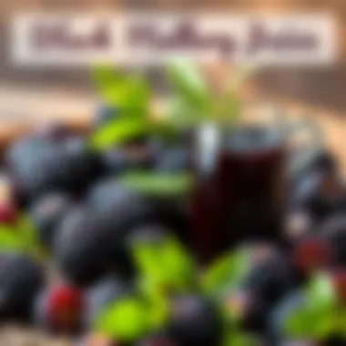 Nutritional chart highlighting the benefits of black mulberry juice