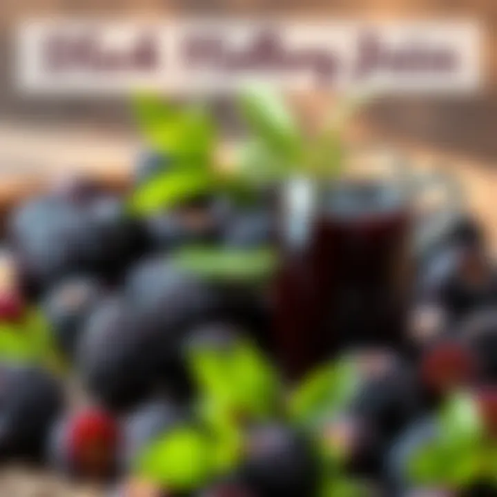 Nutritional chart highlighting the benefits of black mulberry juice