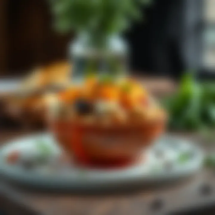 A creative culinary dish incorporating Oğul Otu