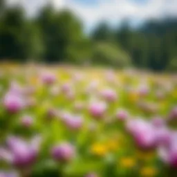 A lush field of Oğul Otu in bloom