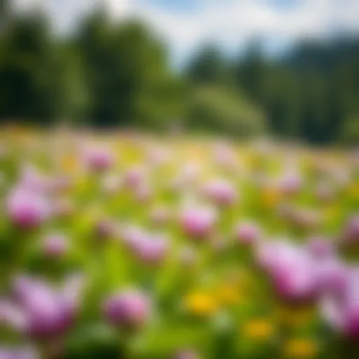 A lush field of Oğul Otu in bloom