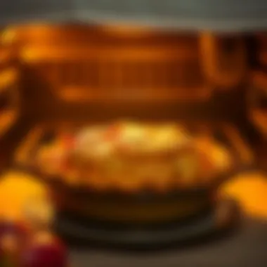 Baked Apple Pie The apple pie emerging from the oven, golden and inviting