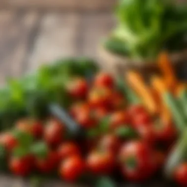 A vibrant display of fresh vegetables ready for a stew