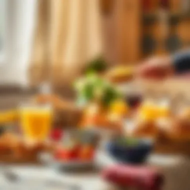 A festive table setting showcasing Güllac during Ramadan