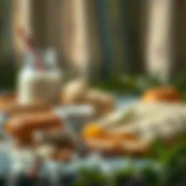 Traditional ingredients for Güllac including rice papers and milk