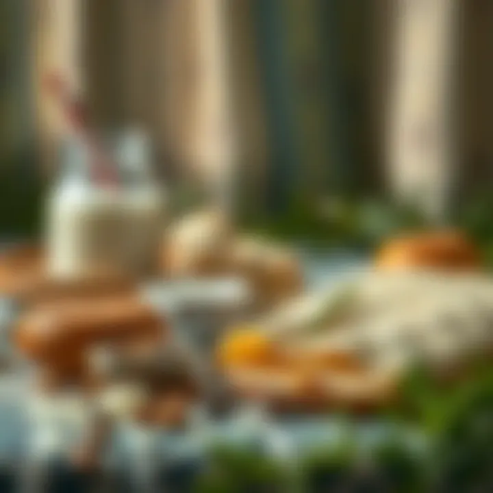 Traditional ingredients for Güllac including rice papers and milk