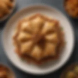 A beautifully arranged plate of traditional baklava with a modern twist.