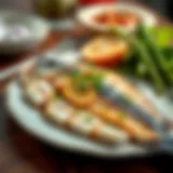 Close-up of omega-3 rich fish on a plate