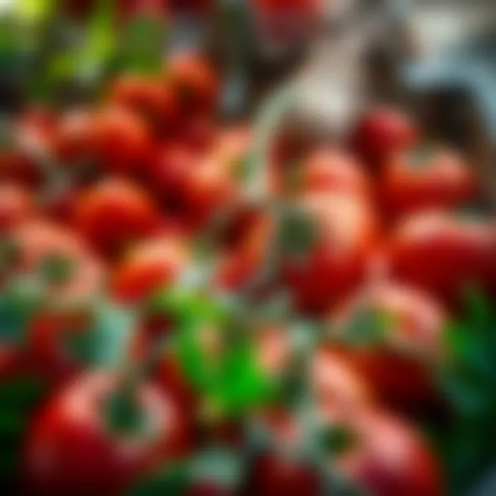 Fresh tomatoes ready for processing