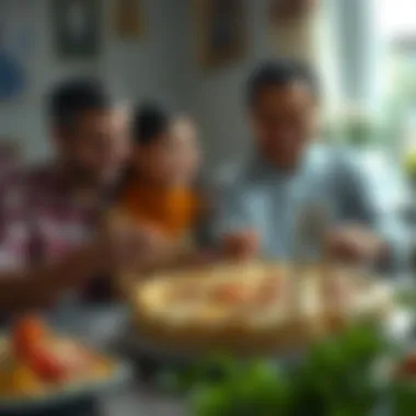 A family enjoying Onur Pide together