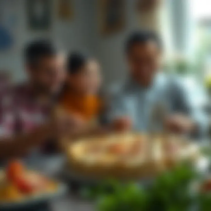 A family enjoying Onur Pide together