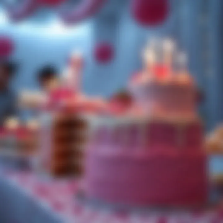 Stunning Cake Display at Celebration A stunning cake display at a birthday celebration.