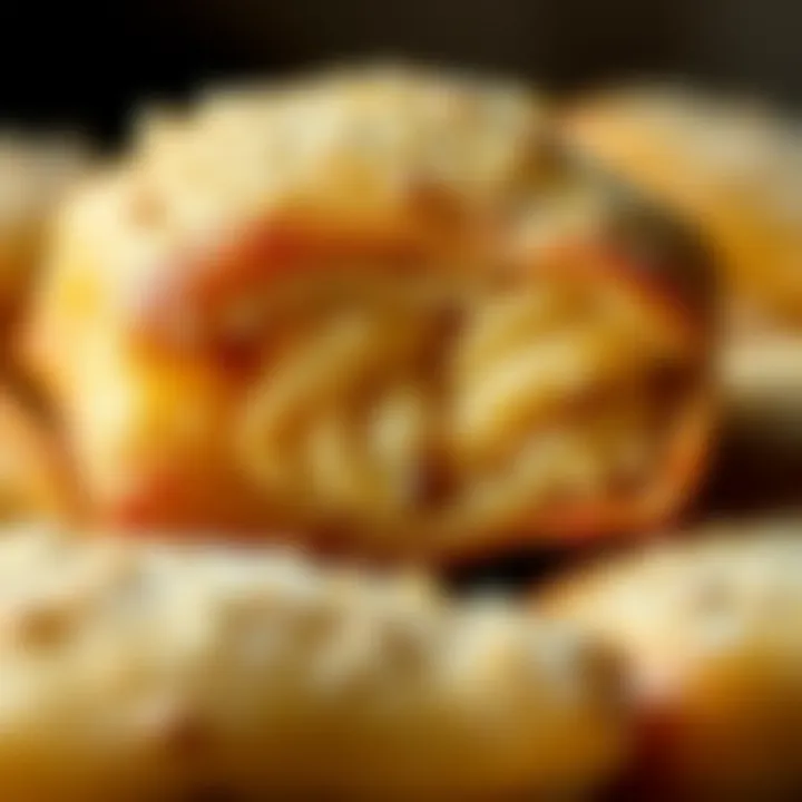 A close-up of a delectable dry pastry showcasing its texture