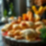 A variety of dry pastries arranged beautifully on a platter