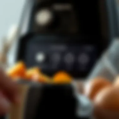 Airfryer settings panel