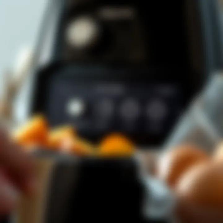 Airfryer settings panel