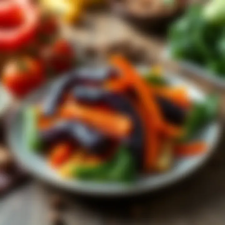 Colorful Steamed Vegetables A plate of vibrant steamed vegetables