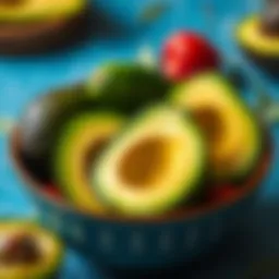 A vibrant bowl of fresh avocados showcasing their rich potassium content