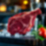 Premium cut of rib steak presentation