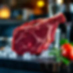 Premium cut of rib steak presentation