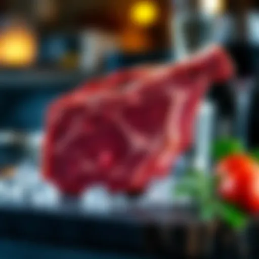 Premium cut of rib steak presentation