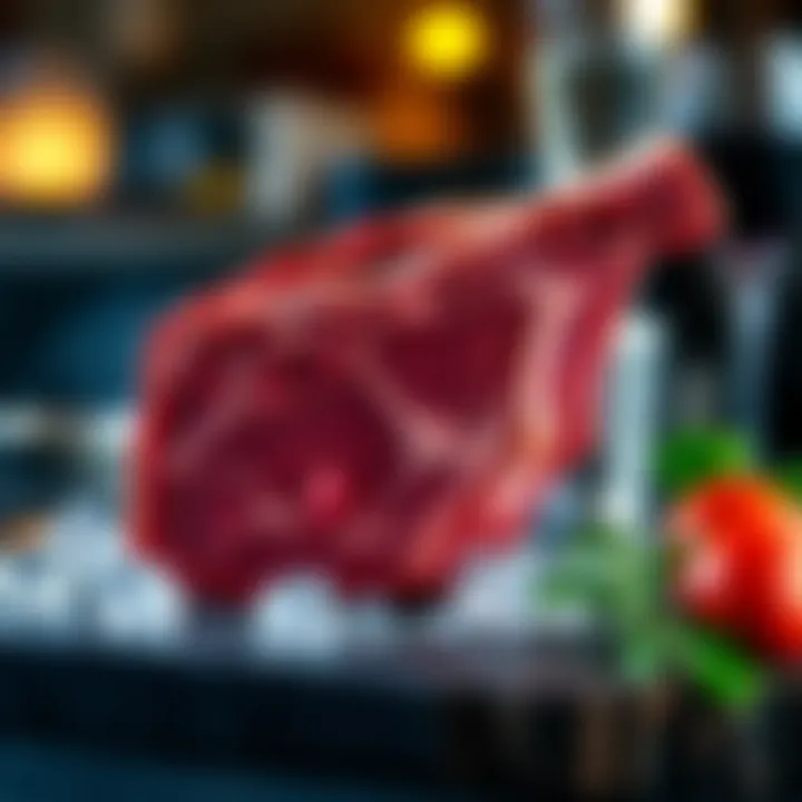 Premium cut of rib steak presentation