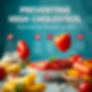 Preventing High Cholesterol Infographic showing preventive measures against high cholesterol