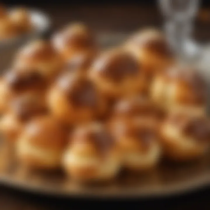 A beautifully arranged platter of profiteroles showcasing their elegance and appeal.