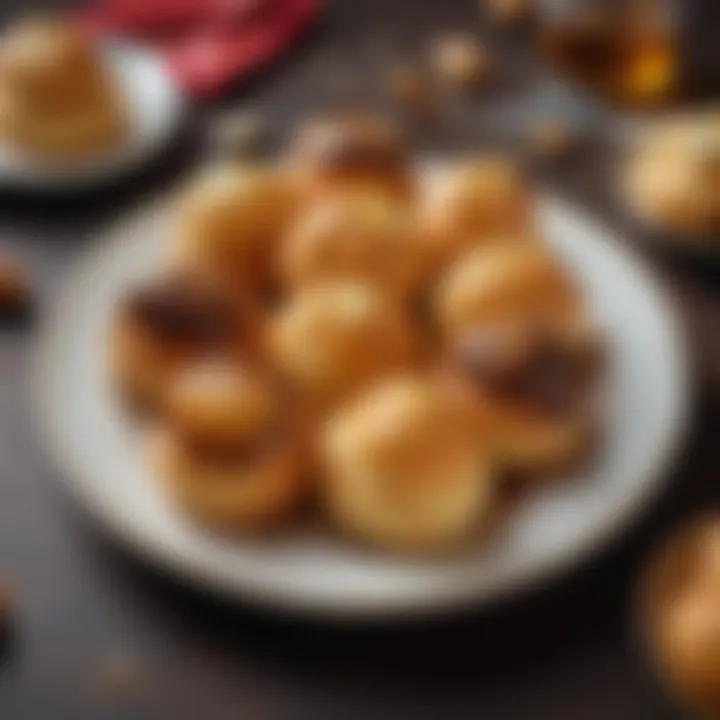 A historical depiction of profiteroles, highlighting their rich cultural background.