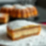 A delicate dusting of powdered sugar on a decadent dessert