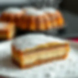 A delicate dusting of powdered sugar on a decadent dessert