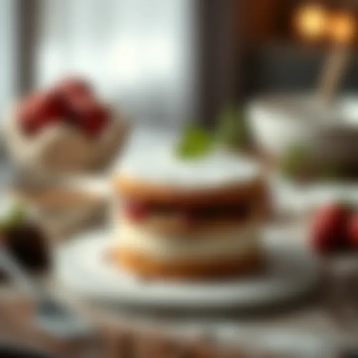 Elegant Dessert Garnish Elegant dessert garnished with powdered sugar