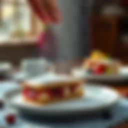 Delicate sugar dusting over a dessert