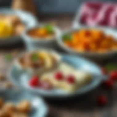 Sweet and Savory Dishes Mix of sweet and savory dishes featuring sugar and milk