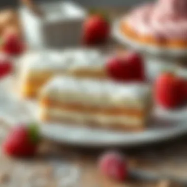 Desserts Enhanced by Powdered Sugar An array of desserts featuring powdered sugar as a topping