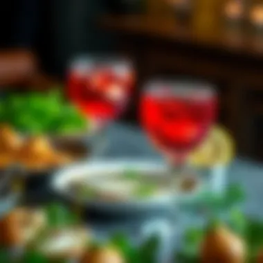 An artistic presentation of a fish dish paired with a glass of rakı, highlighting culinary creativity.