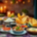 A collection of traditional food items for Ramadan