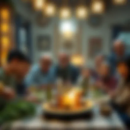 Traditional Ramazan Bayramı celebration with family gathering