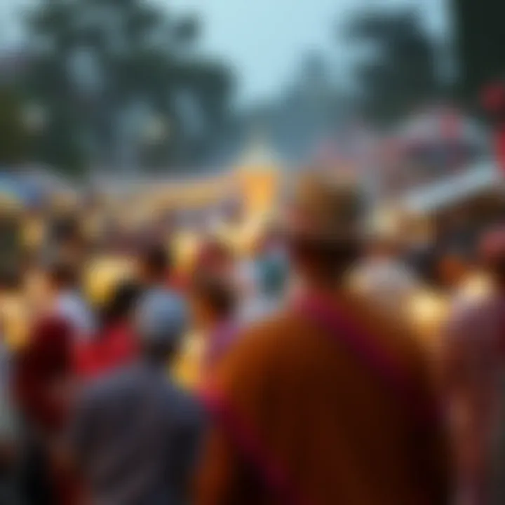 A vibrant community gathering during Ramazan Bayramı, showcasing diverse cultural expressions.