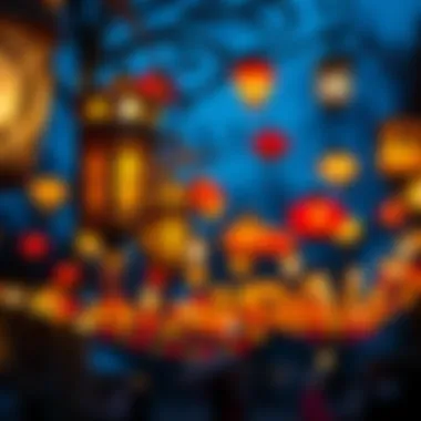 Decorative lanterns illuminating the festivities of Bayram