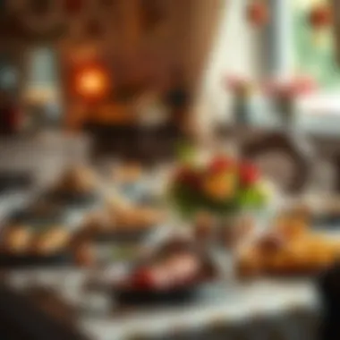 A beautifully set table showcasing festive delicacies