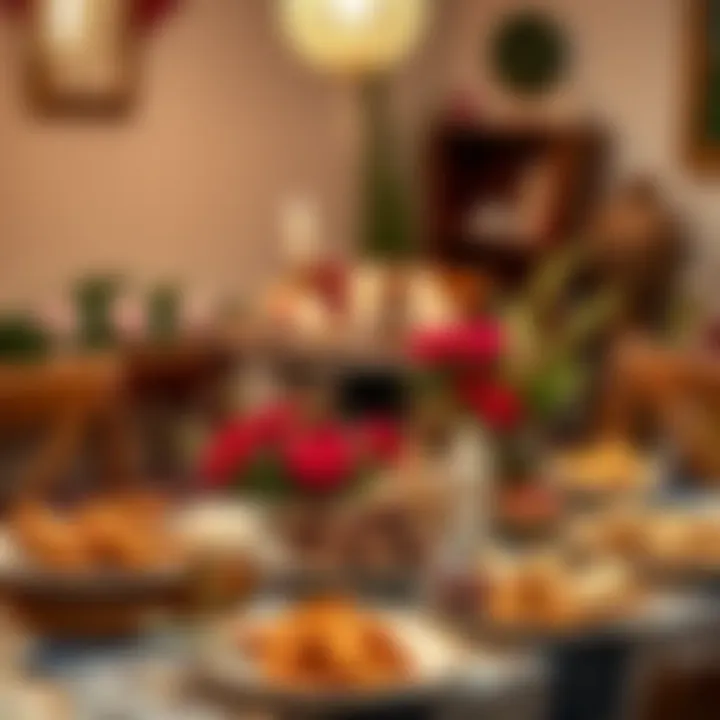 A beautifully arranged festive table for Ramazan Bayramı