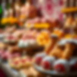 A vibrant display of traditional sweets during Ramazan Bayramı