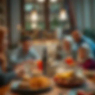 Family Gathering for First Sahur A family gathered around the table for the first sahur