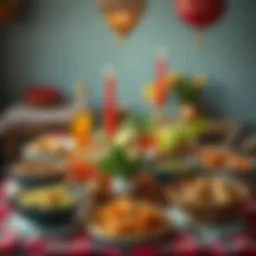 A beautifully arranged sahur table with traditional dishes