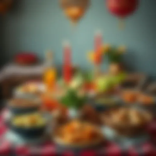 Sahur Table with Traditional Dishes A beautifully arranged sahur table with traditional dishes